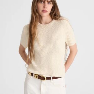 NWT Madewell Boucle Knit Crew Neck Sweater Tee Small